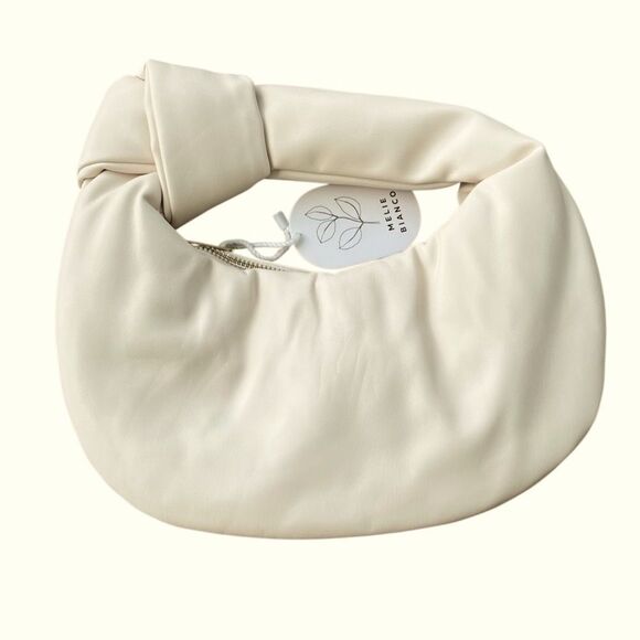 Melie Bianco Ivory Faux Leather Knot Bag NWT - Picture 6 of 16